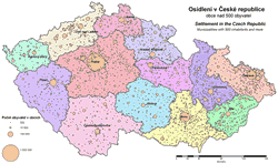 Obr. 1. Os�dlen� v&nbsp;�esk� republice (obce nad 500&nbsp;obyvatel)