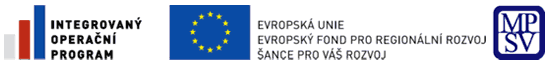 Integrovaný operační program; Evropská unie – Evropský fond pro regionální rozvoj; Ministerstvo práce a sociálních věcí