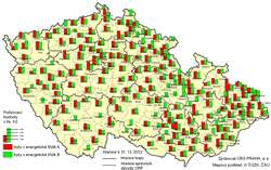 Pořizovací hodnoty bytů v&nbsp;tis. Kč v&nbsp;rodinných domech dokončených v&nbsp;energetické třídě A a B v&nbsp;letech 2010–2011 podle SO ORP ČR