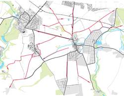 Mapa nově navrhovaných cest pro pěší ze Šibřiny a Stupic Mapa nově navrhovaných cest pro pěší ze Šibřiny a Stupic